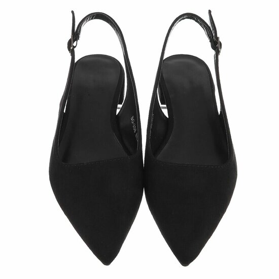 Zwarte suède slingback pumps Celana met lage hak – elegant & tijdloos