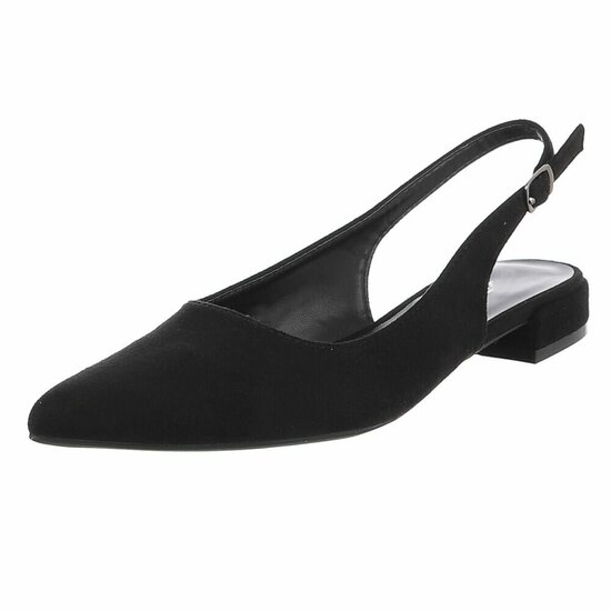 Zwarte suède slingback pumps Celana met lage hak – elegant & tijdloos