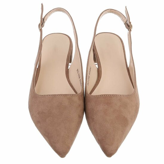 Kaki suède slingback pumps Celana met lage hak – elegant & tijdloos  SOLD OUT