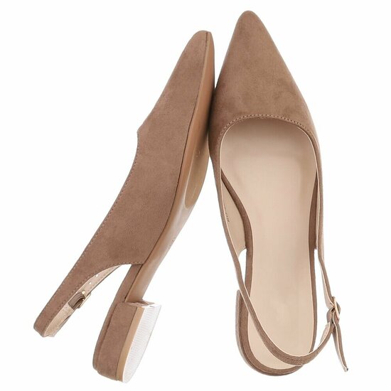 Kaki suède slingback pumps Celana met lage hak – elegant & tijdloos  SOLD OUT