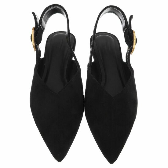 Zwarte suède slingback pumps Celeste met gesp – elegant & comfortabel