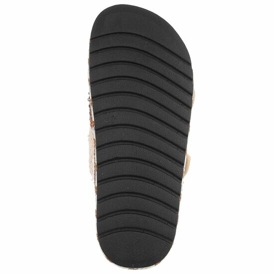 Zwarte plateau slippers Cendi met gesp en borduurdetails