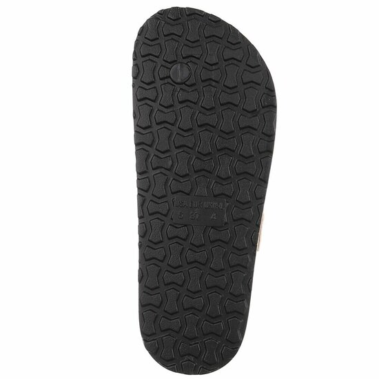 Grijze teenslippers Karin met gesp en comfortzool