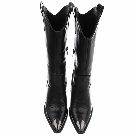 Hoge Westernlaarzen Cerile-Zwart