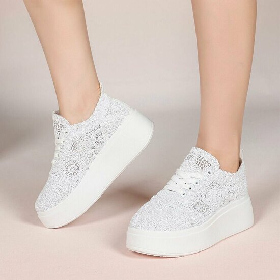 Witte lage sneaker Myriam
