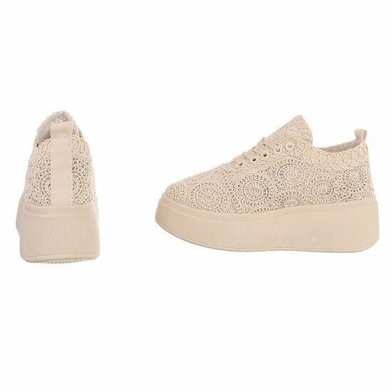Beige lage sneaker Myriam