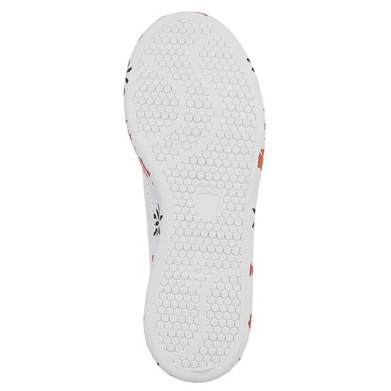 Witte luxe sneakers Pauline met blauw-rode accenten