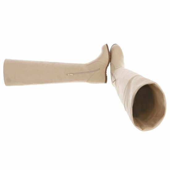 Beige hoge suede overknee laars Alexia