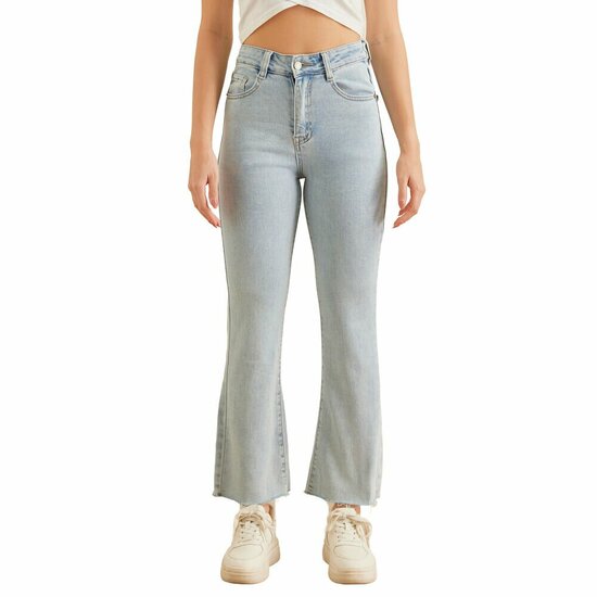 Washed light blue straight fit jeans – casual en trendy