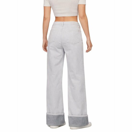 Grijze wide-leg jeans met subtiele flare