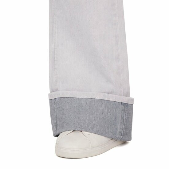 Grijze wide-leg jeans met subtiele flare