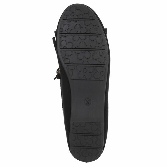 Zwarte suède loafers Censi met franjes en strikdetail