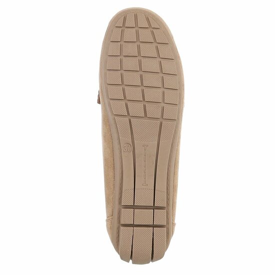 Elegante kaki suède loafers Vima met gouden detail en strass