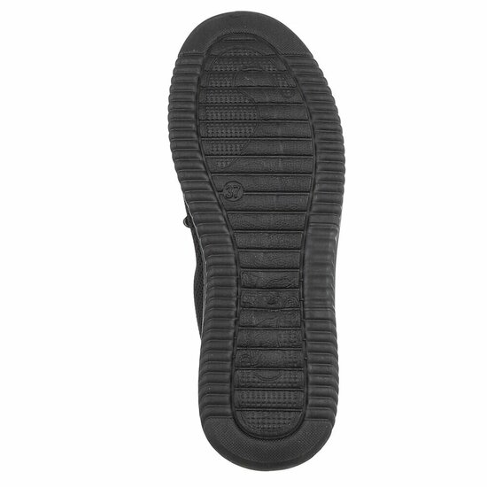 Zwarte instappers Chanika met sleehak – gebreide dames sneakers