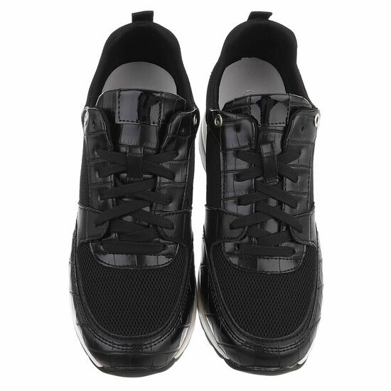 Zwarte sneakers met sleehak Suzanna