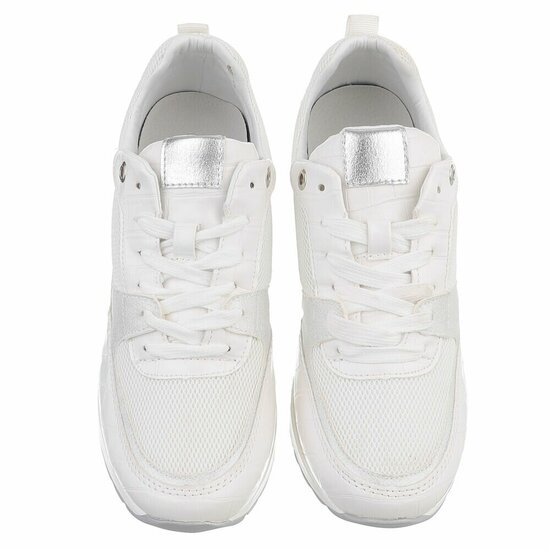 Witte sneakers met sleehak Suzanna