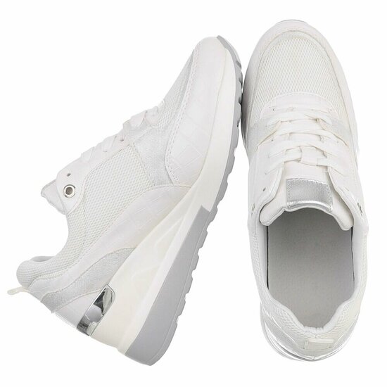 Witte sneakers met sleehak Suzanna
