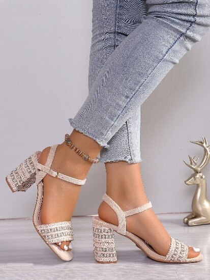 Beige hoge sandaal Cleo