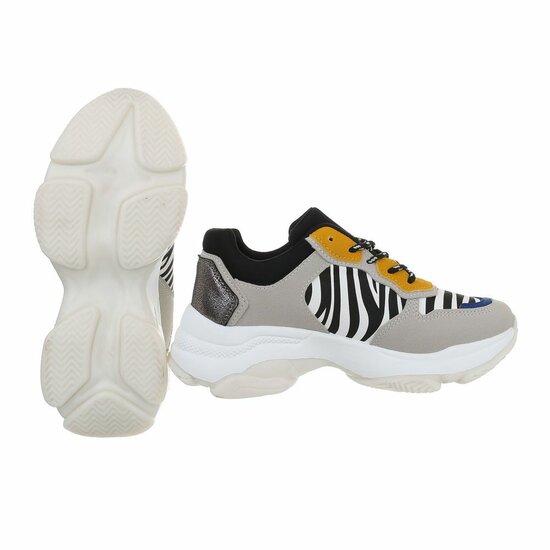 Lage grijs-gele sneaker Zita