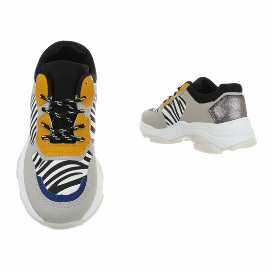 Lage grijs-gele sneaker Zita