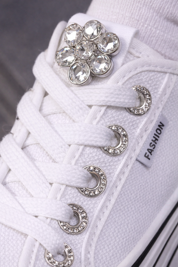 Witte platform sneakers Sharona met strass details