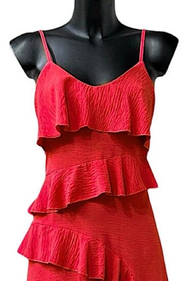 Trendy armloze rode maxi jurk 