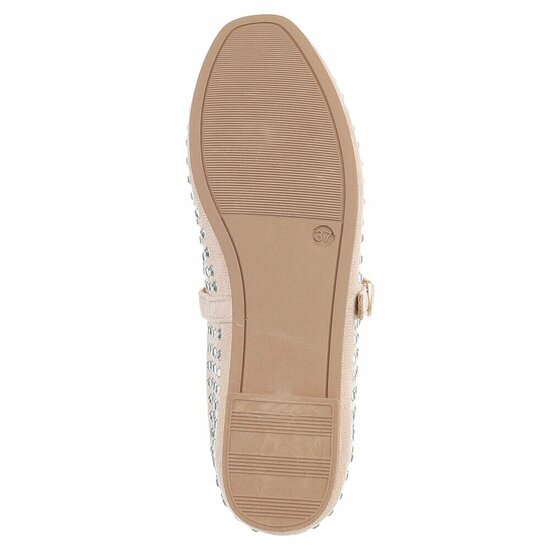 Beige ballerina’s  Cedy met strass steentjes en bandje