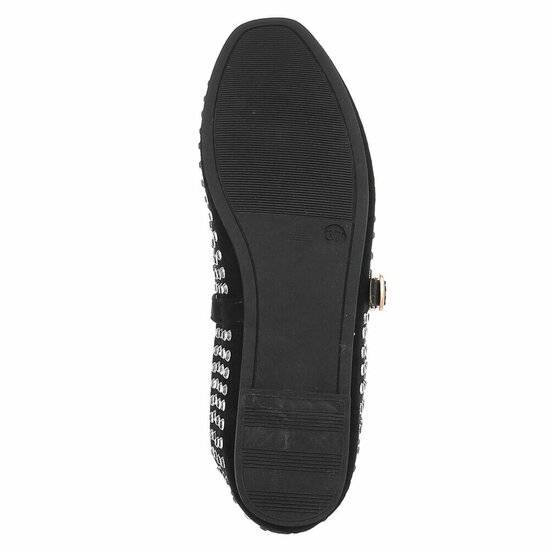 Zwarte ballerina’s  Cedy met strass steentjes en bandje