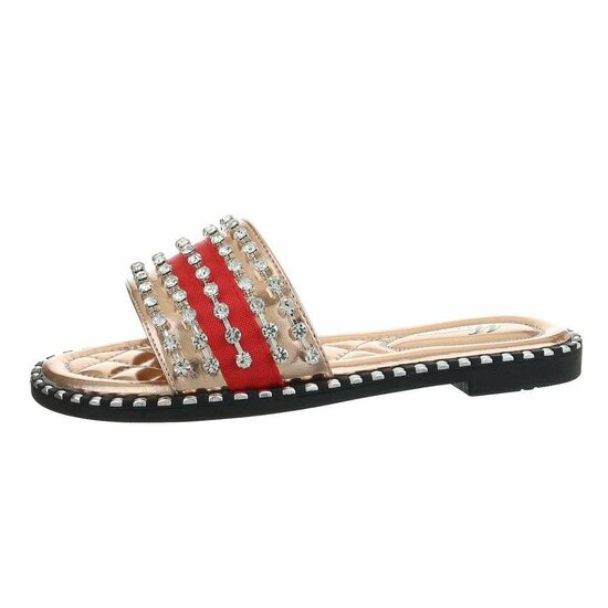 Gouden fashion slipper Fiya met strass.
