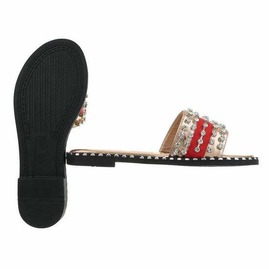 Gouden fashion slipper Fiya met strass.