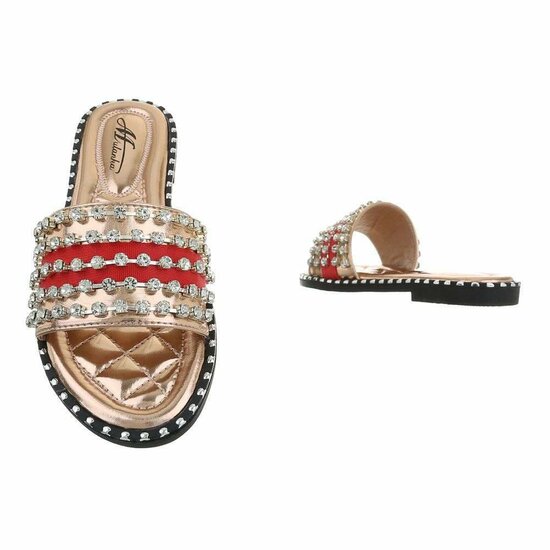 Gouden fashion slipper Fiya met strass.