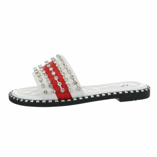 Witte fashion slipper  Fiya met strass