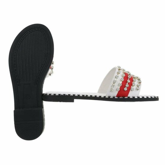 Witte fashion slipper  Fiya met strass