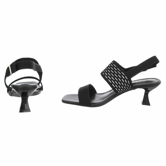 Elegante zwarte sandalette met sculptuurhak