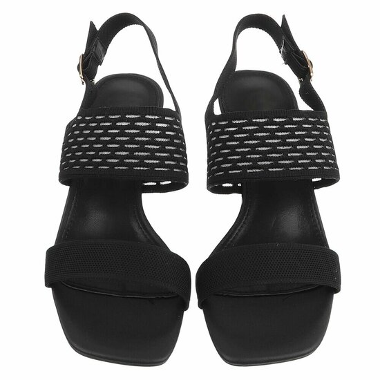 Elegante zwarte sandalette met sculptuurhak