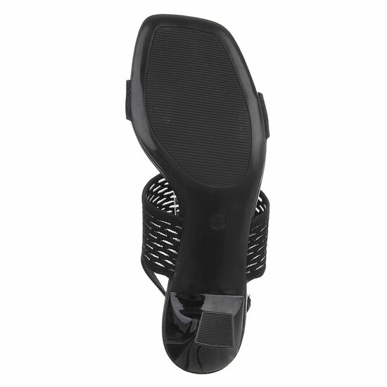 Elegante zwarte sandalette met sculptuurhak