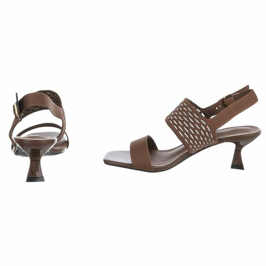 Elegante bruine sandalette met sculptuurhak