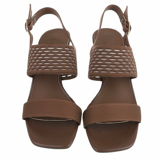 Elegante bruine sandalette met sculptuurhak