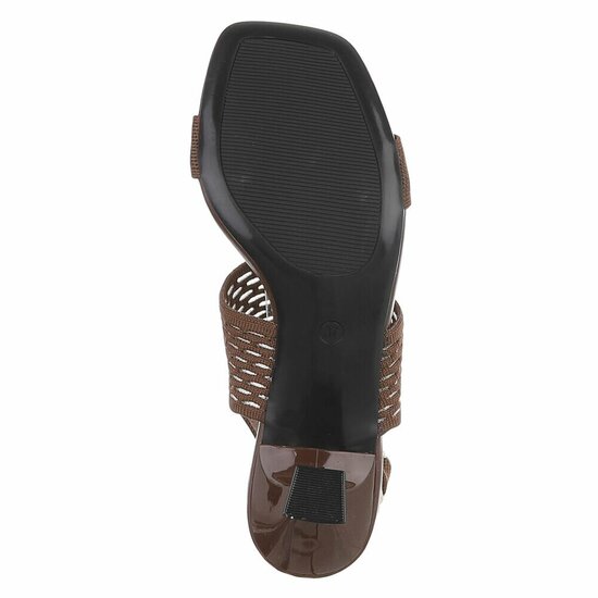Elegante bruine sandalette met sculptuurhak