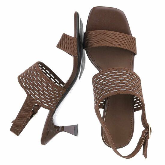 Elegante bruine sandalette met sculptuurhak