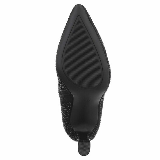 Zwart daimen enkellaarsje Adiva met strass