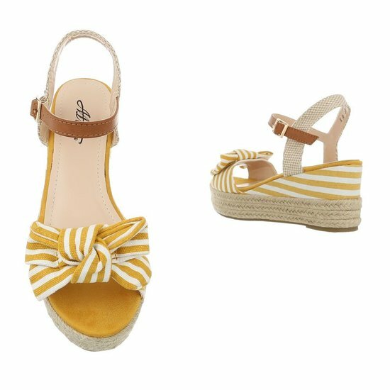 Zomerse gele wedge sandaal Manon.