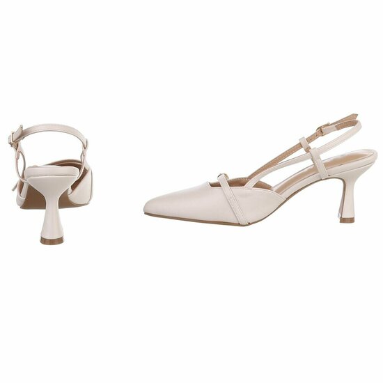 Elegante slingback hakken Charouse met puntneus – beige