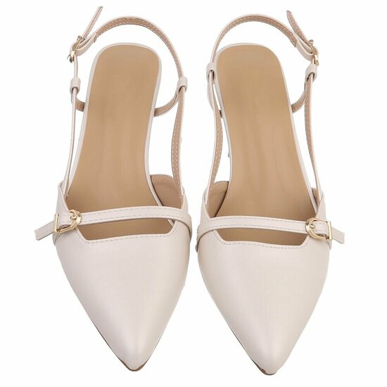 Elegante slingback hakken Charouse met puntneus – beige