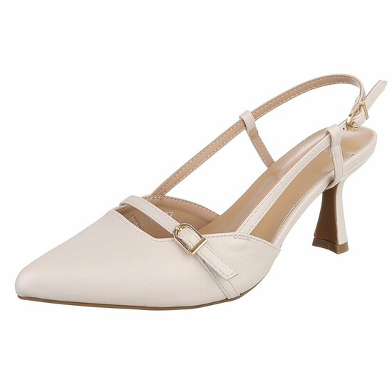 Elegante slingback hakken Charouse met puntneus – beige