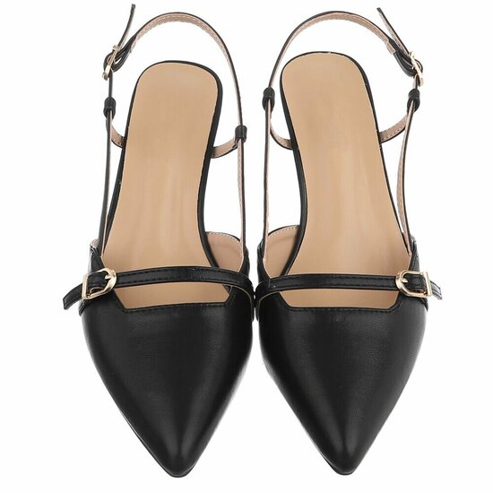 Elegante slingback hakken Charouse met puntneus – zwart