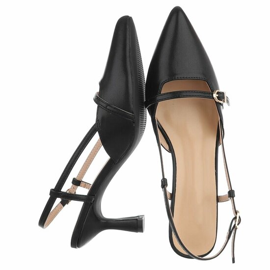 Elegante slingback hakken Charouse met puntneus – zwart