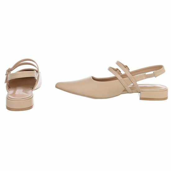 Elegante slingback hakken Meriam met dubbele bandjes – kaki