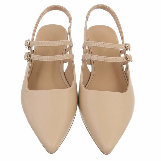 Elegante slingback hakken Meriam met dubbele bandjes – kaki