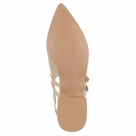 Elegante slingback hakken Meriam met dubbele bandjes – kaki